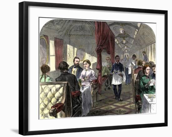 Palace Hotel Dining Car on the Union Pacific Railroad, 1869-null-Framed Giclee Print