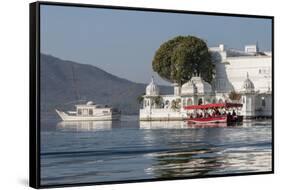 Palace Hotel. Jag Niwas. Lake Pichola. Udaipur Rajasthan. India-Tom Norring-Framed Stretched Canvas