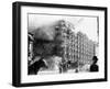 Palace Hotel on Fire after the Earthquake, San Francisco, California, c.1906-null-Framed Photo