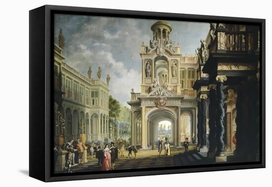 Palace in Large Garden, 1640-Dirk Van Delen-Framed Stretched Canvas