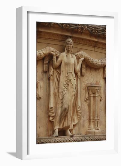 Palace of Fine Arts building sculpture, Marina District, San Francisco, California-Anna Miller-Framed Photographic Print