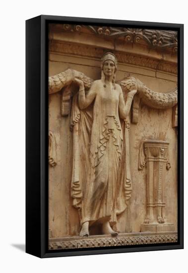 Palace of Fine Arts building sculpture, Marina District, San Francisco, California-Anna Miller-Framed Stretched Canvas