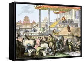Palace of Komei, Emperor of Japan, at Kyoto, 1850s-null-Framed Stretched Canvas