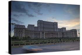 Palace of Parliament at Dusk, Bucharest, Romania, Europe-Ian Trower-Stretched Canvas