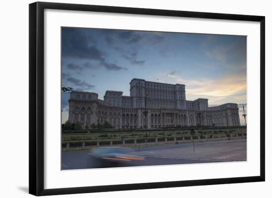 Palace of Parliament at Dusk, Bucharest, Romania, Europe-Ian Trower-Framed Photographic Print