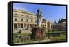 Palace of Saints Michael and George (Royal Palace) (City Palace) with Statue-Eleanor Scriven-Framed Stretched Canvas