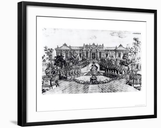 Palace of the Calm of the Sea and the Water Clock, Garden of Yuan Ming Yuan, Peking, 1783-86-Giuseppe Castiglione-Framed Giclee Print