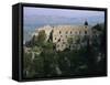 Palace of the Despots and the Plain of Sparta Below, Mistra, Greece-Adrian Neville-Framed Stretched Canvas