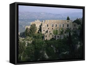 Palace of the Despots and the Plain of Sparta Below, Mistra, Greece-Adrian Neville-Framed Stretched Canvas