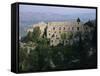 Palace of the Despots and the Plain of Sparta Below, Mistra, Greece-Adrian Neville-Framed Stretched Canvas