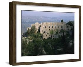 Palace of the Despots and the Plain of Sparta Below, Mistra, Greece-Adrian Neville-Framed Photographic Print