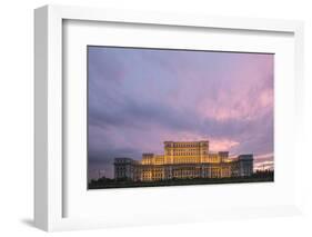 Palace of the Parliament at Sunset, Bucharest, Muntenia Region, Romania, Europe-Matthew Williams-Ellis-Framed Photographic Print