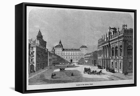 Palace of the Senate, Turin.-null-Framed Stretched Canvas