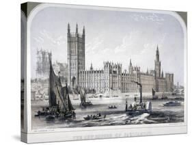 Palace of Westminster, London, C1860-Robert S Groom-Stretched Canvas
