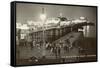 Palace Pier by Night, Brighton, England-null-Framed Stretched Canvas
