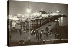 Palace Pier by Night, Brighton, England-null-Stretched Canvas