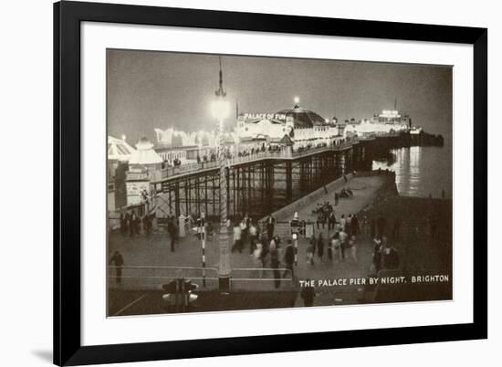 Palace Pier by Night, Brighton, England-null-Framed Art Print