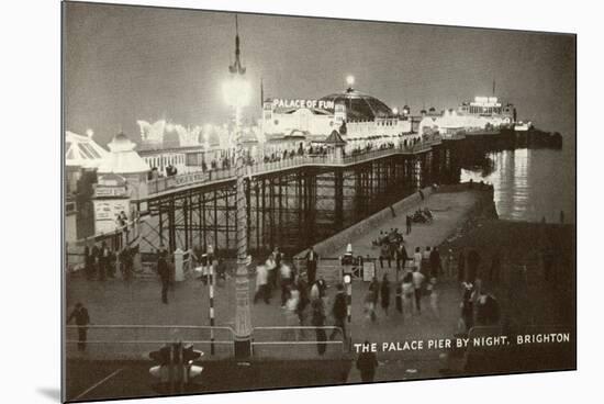 Palace Pier by Night, Brighton, England-null-Mounted Art Print