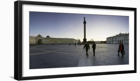 Palace Square, Alexander Column and the Hermitage, Winter Palace, St. Petersburg, Russia-Gavin Hellier-Framed Photographic Print
