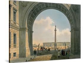 Palace Square, Arch of the Army Headquarters, St. Petersburg, Printed by Lemercier, Paris, c.1840-Louis Jules Arnout-Stretched Canvas