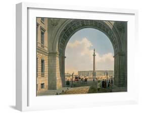 Palace Square, Arch of the Army Headquarters, St. Petersburg, Printed by Lemercier, Paris, c.1840-Louis Jules Arnout-Framed Giclee Print