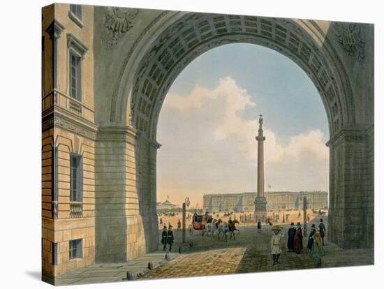 Palace Square, Arch of the Army Headquarters, St. Petersburg, Printed by Lemercier, Paris, c.1840-Louis Jules Arnout-Stretched Canvas