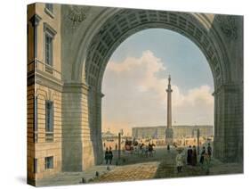 Palace Square, Arch of the Army Headquarters, St. Petersburg, Printed by Lemercier, Paris, c.1840-Louis Jules Arnout-Stretched Canvas