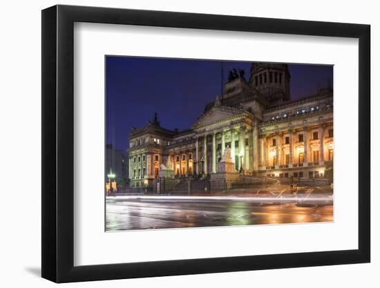 Palacio Del Congreso at Night, Buenos Aires, Argentina, South America-Ben Pipe-Framed Photographic Print