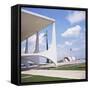 Palacio Do Planalto in Foreground, Brasilia, UNESCO World Heritage Site, Brazil, South America-Geoff Renner-Framed Stretched Canvas