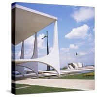 Palacio Do Planalto in Foreground, Brasilia, UNESCO World Heritage Site, Brazil, South America-Geoff Renner-Stretched Canvas