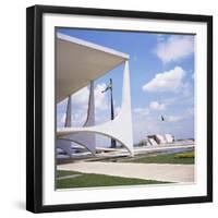 Palacio Do Planalto in Foreground, Brasilia, UNESCO World Heritage Site, Brazil, South America-Geoff Renner-Framed Photographic Print