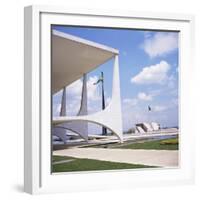 Palacio Do Planalto in Foreground, Brasilia, UNESCO World Heritage Site, Brazil, South America-Geoff Renner-Framed Photographic Print