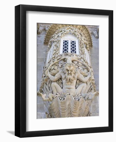 Palacio Nacional da Pena in Sintra near Lisbon, part of UNESCO. The Triton Gate. Portugal-Martin Zwick-Framed Photographic Print