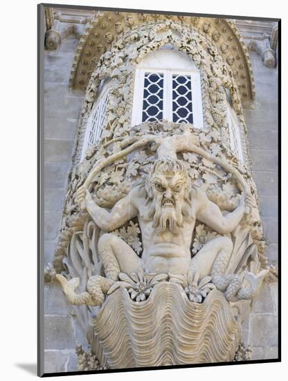 Palacio Nacional da Pena in Sintra near Lisbon, part of UNESCO. The Triton Gate. Portugal-Martin Zwick-Mounted Photographic Print