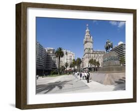 Palacio Salvo, on East Side of Plaza Independencia, Montevideo, Uruguay-Robert Harding-Framed Photographic Print