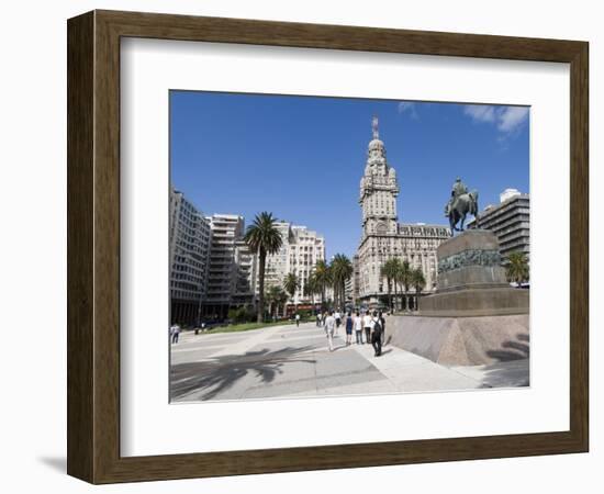 Palacio Salvo, on East Side of Plaza Independencia, Montevideo, Uruguay-Robert Harding-Framed Photographic Print