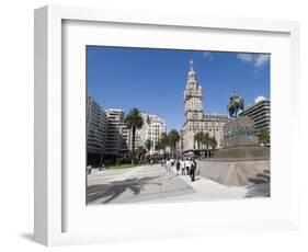 Palacio Salvo, on East Side of Plaza Independencia, Montevideo, Uruguay-Robert Harding-Framed Photographic Print