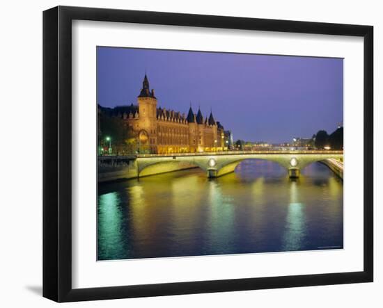 Palais De Justice and the River Seine in the Evening, Paris, France, Europe-Roy Rainford-Framed Premium Photographic Print