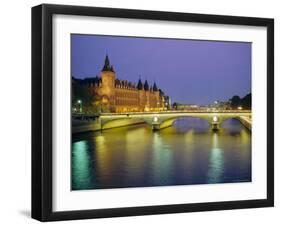 Palais De Justice and the River Seine in the Evening, Paris, France, Europe-Roy Rainford-Framed Premium Photographic Print