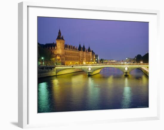 Palais De Justice and the River Seine in the Evening, Paris, France, Europe-Roy Rainford-Framed Photographic Print