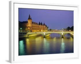 Palais De Justice and the River Seine in the Evening, Paris, France, Europe-Roy Rainford-Framed Photographic Print