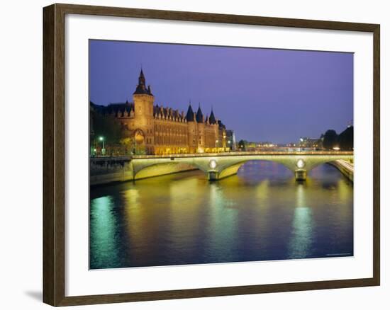 Palais De Justice and the River Seine in the Evening, Paris, France, Europe-Roy Rainford-Framed Photographic Print