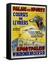 Palais Des Sports - Courses De Levriers - Sportspalais Windhondenkoersen Dog Racing Poster-null-Framed Stretched Canvas