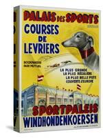 Palais Des Sports - Courses De Levriers - Sportspalais Windhondenkoersen Dog Racing Poster-null-Stretched Canvas