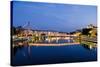 Palais Du Justice Footbridge Reflecting on the Saone-Massimo Borchi-Stretched Canvas