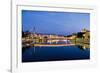 Palais Du Justice Footbridge Reflecting on the Saone-Massimo Borchi-Framed Photographic Print