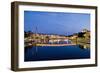 Palais Du Justice Footbridge Reflecting on the Saone-Massimo Borchi-Framed Photographic Print