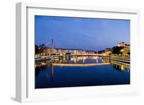 Palais Du Justice Footbridge Reflecting on the Saone-Massimo Borchi-Framed Photographic Print