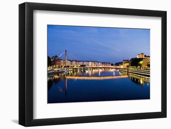 Palais Du Justice Footbridge Reflecting on the Saone-Massimo Borchi-Framed Photographic Print