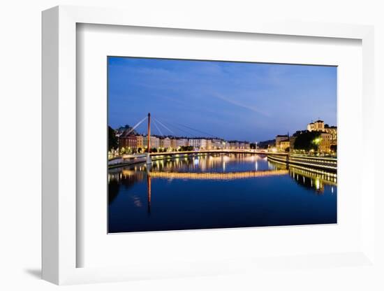 Palais Du Justice Footbridge Reflecting on the Saone-Massimo Borchi-Framed Photographic Print